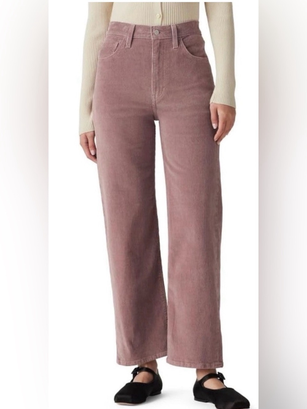 Levi's Ribcage Straight Ankle Corduroy Jeans Rose Taupe